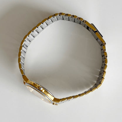 Yves Saint Laurent 1990s Round Dial Two Tone Watch