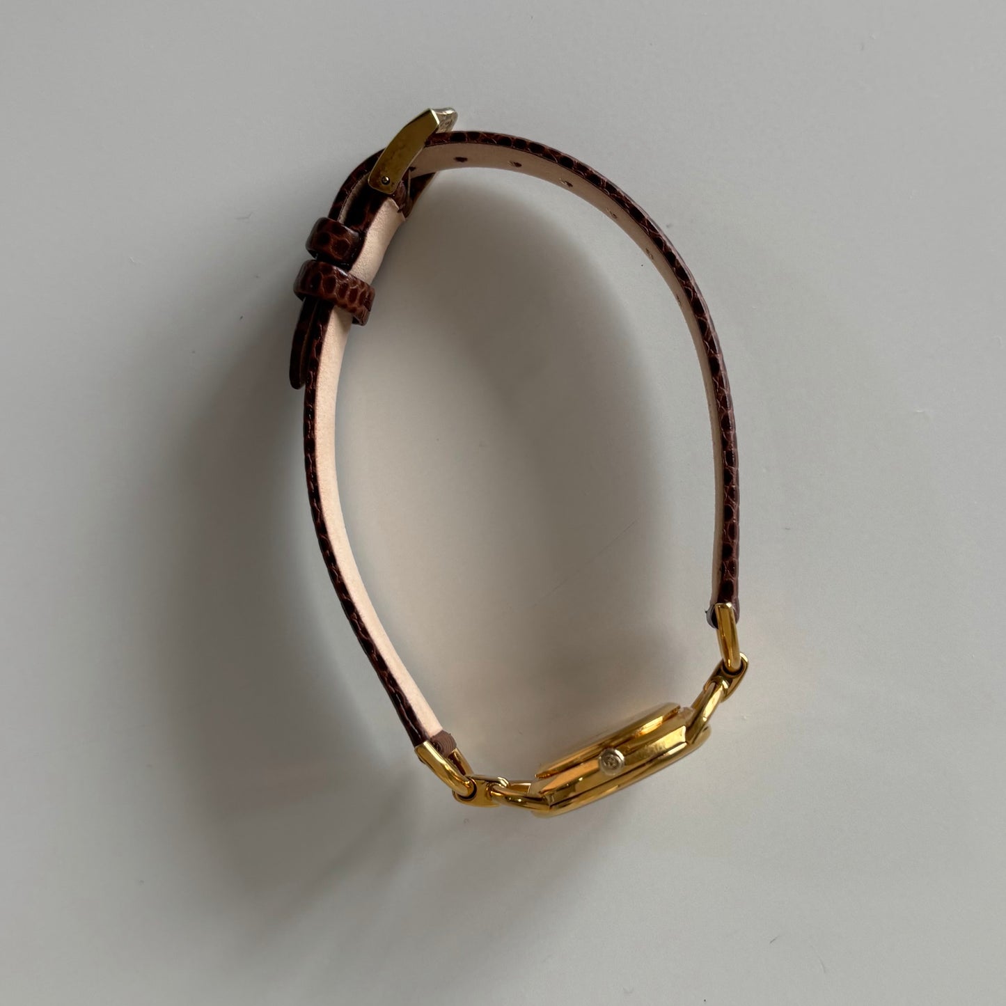 Gucci 1990s Gold Dial Gold Plated Horsebit Watch