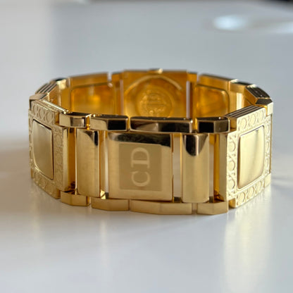 Dior 1990s La Parisienne Interchangeable Strap Gold Plated Watch