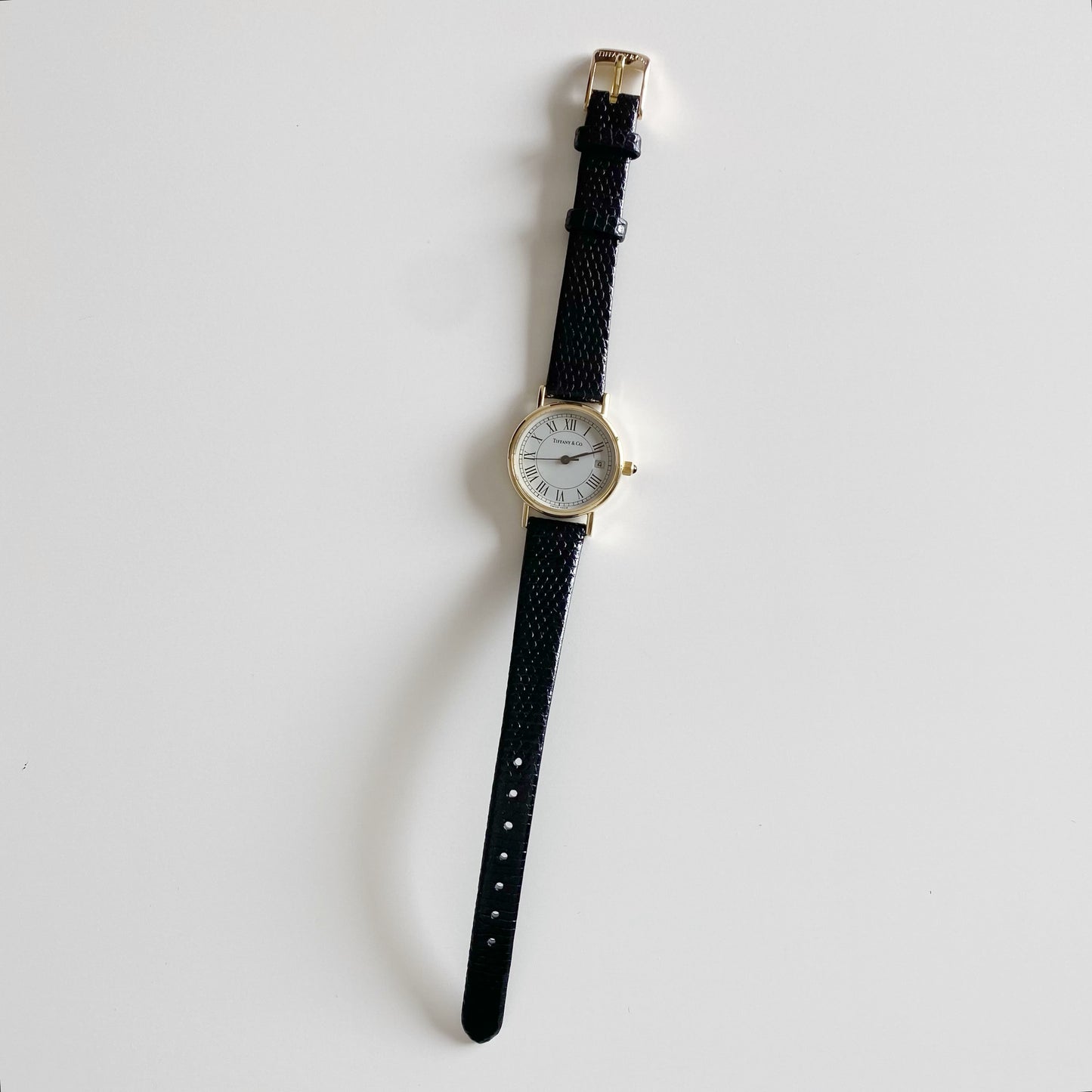 Tiffany 1990s 14K Solid Gold Round Watch