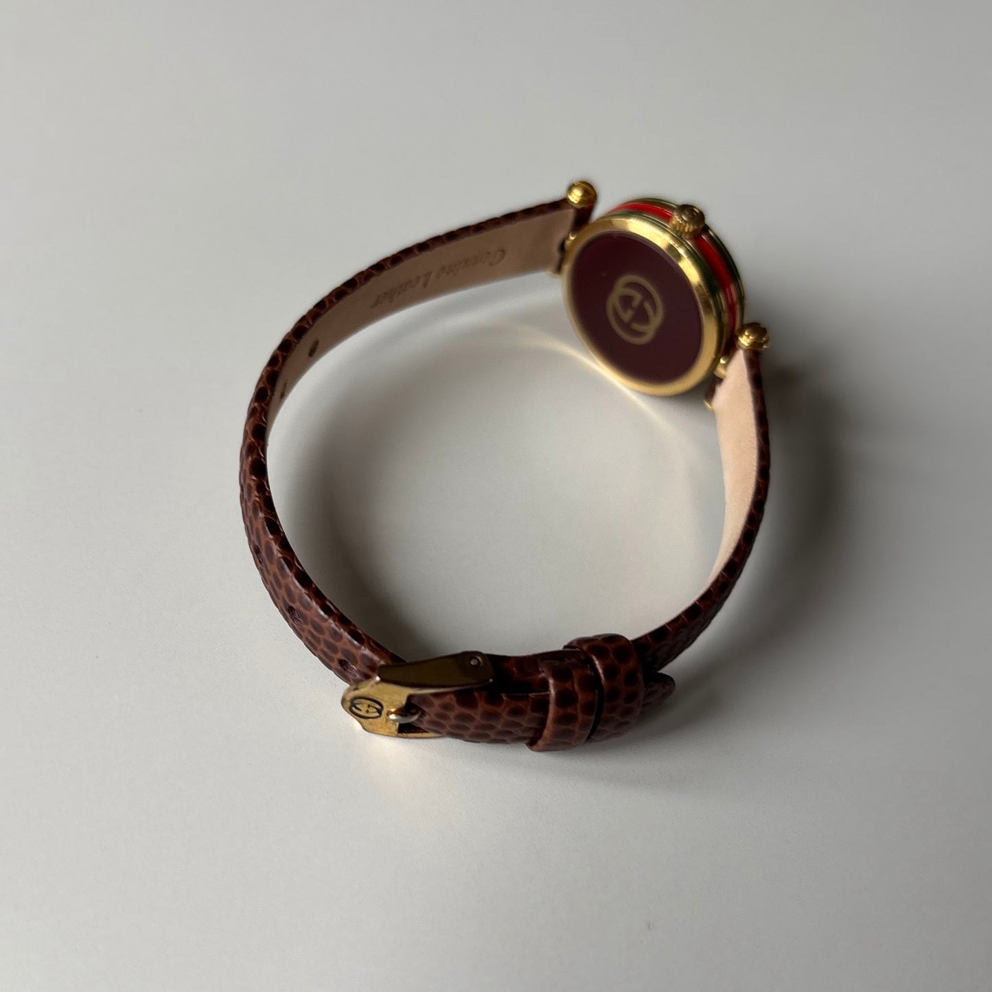Gucci 1990s Sherry Round Dial Gold Plated Watch