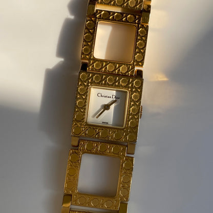 Dior Early 2000s La Parisienne Gold Plated Interchangeable Watch