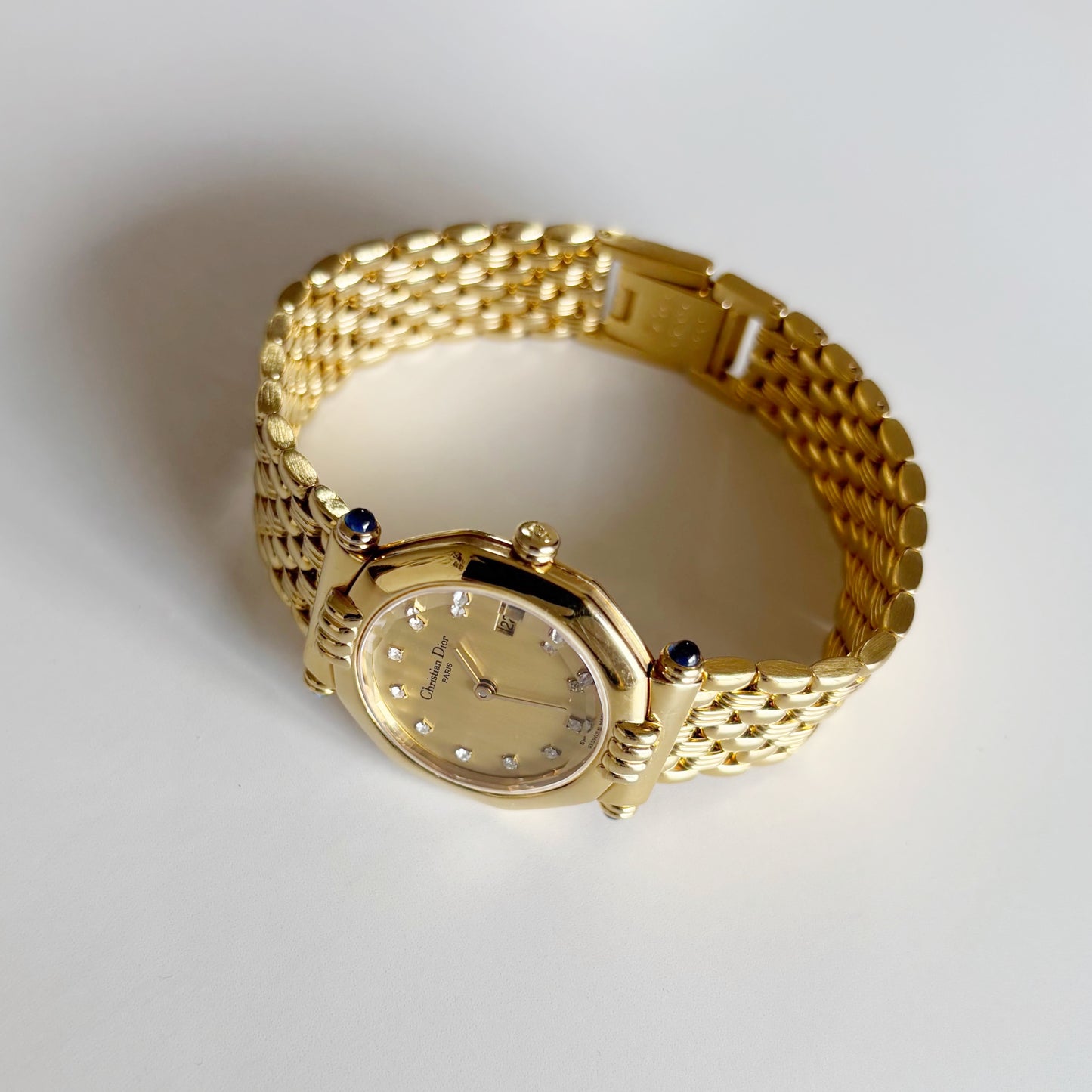 Dior 1990s Octagon Dial Gold Plated Watch