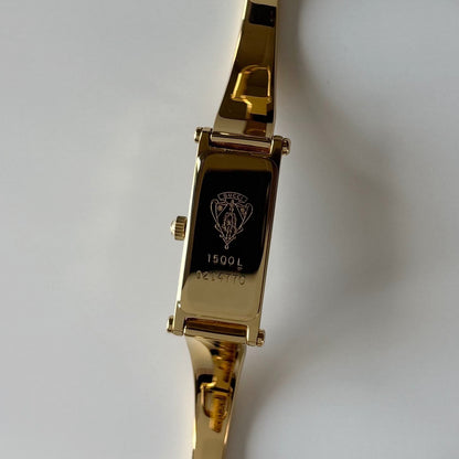Gucci 1990s Seashell Dial Gold Plated Bangle Watch