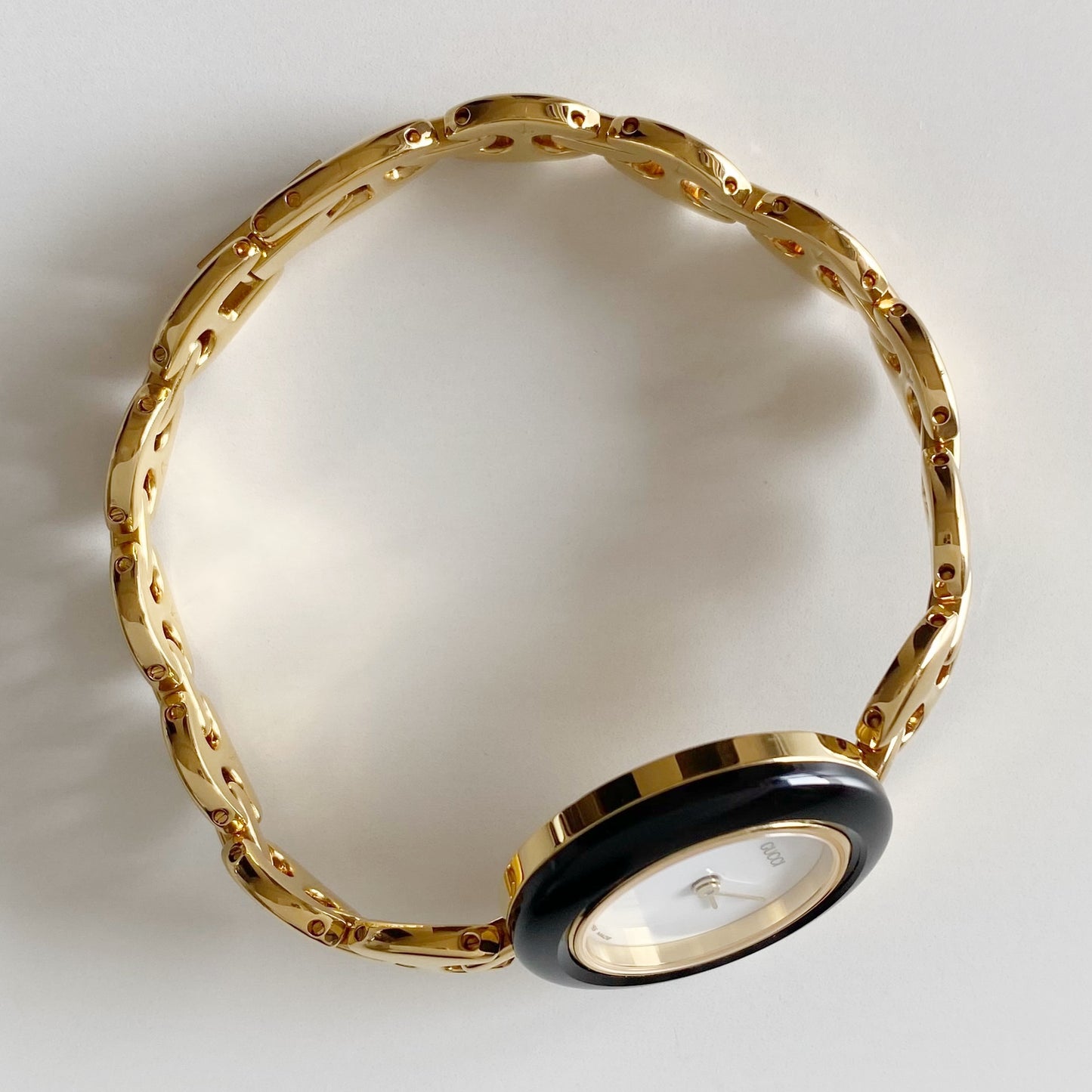 Gucci 1990s Interchangeable Bezel Gold plated Watch with 6 bezels, case (165mm)