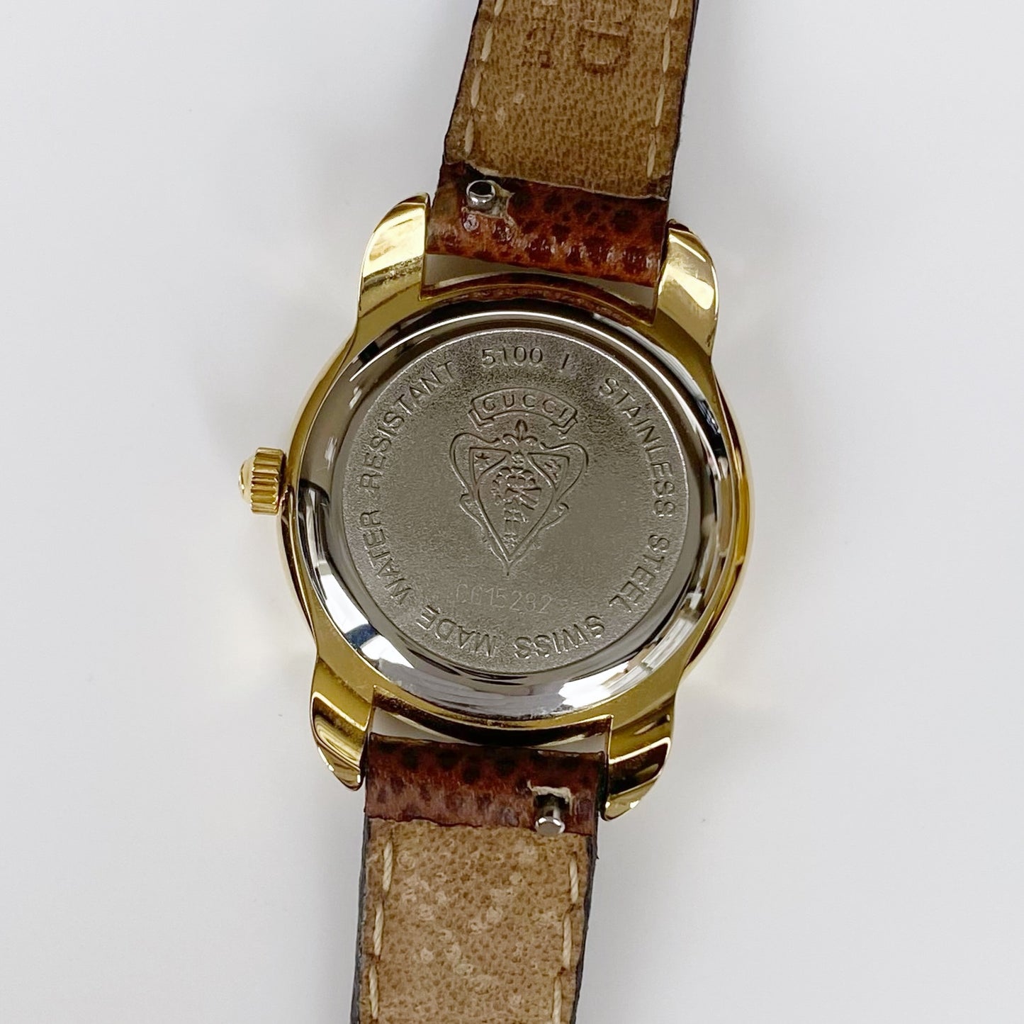 Gucci 1990s Gold Dial Round Watch