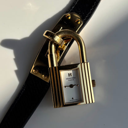 Hermes 1990s Kelly Gold Plated Watch