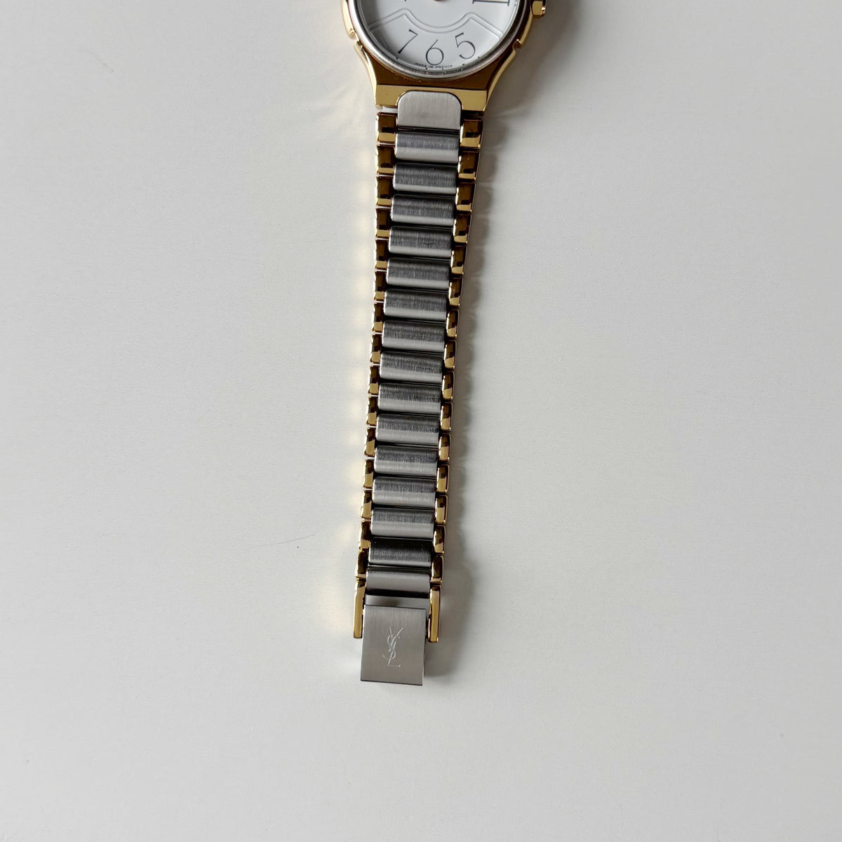Yves Saint Laurent 1990s Round Dial Two-Tone Gold-Plated Watch