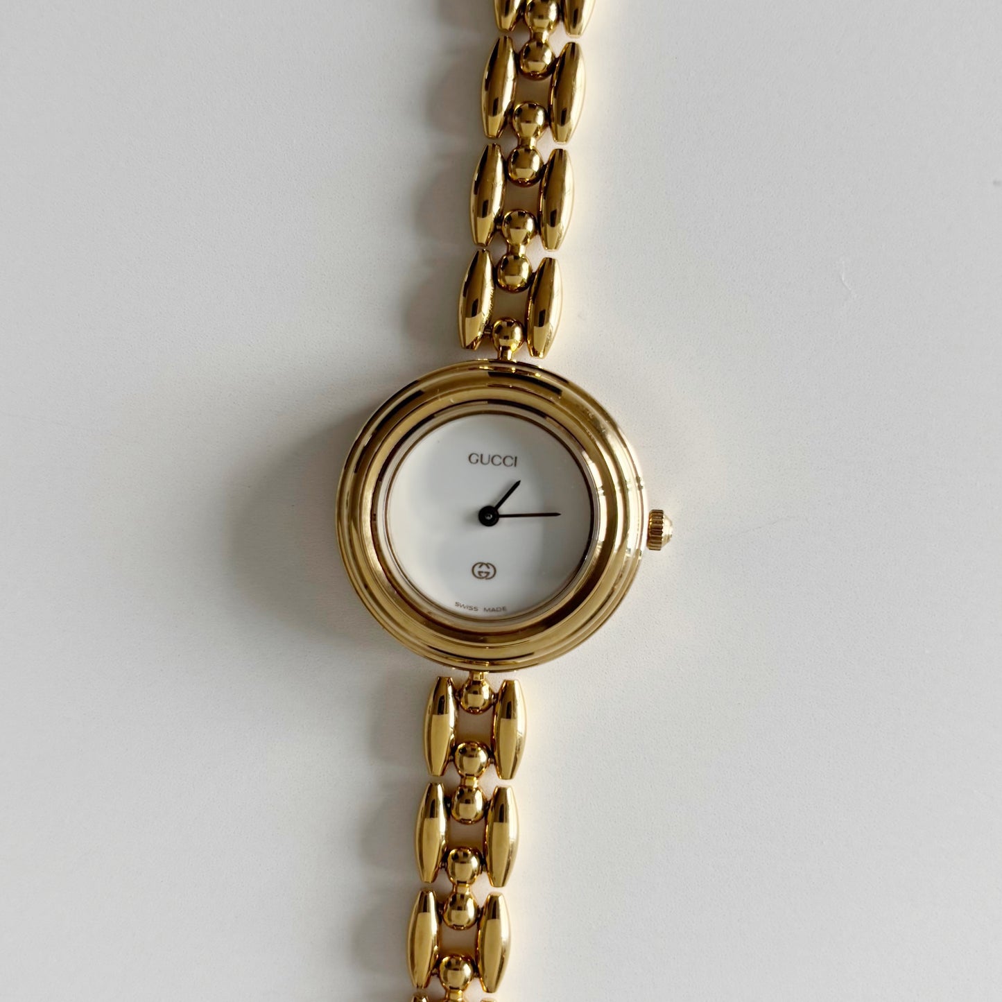 Gucci 1990s Interchangeable Bezel Gold Plated Watch with 6 bezels, case (160mm)