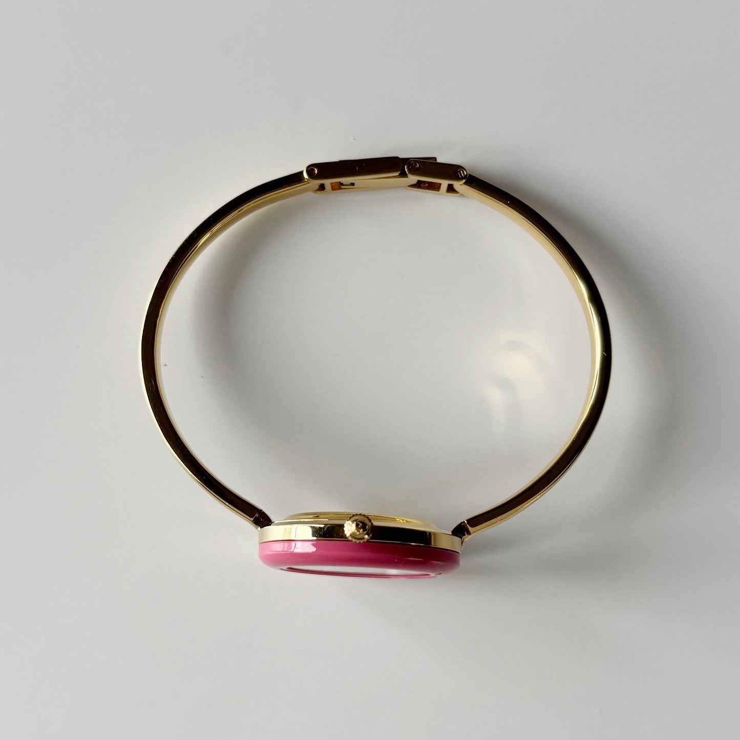 Gucci 1990s Interchangeable Bezel Gold Plated Bangle Watch with 12 bezels, case