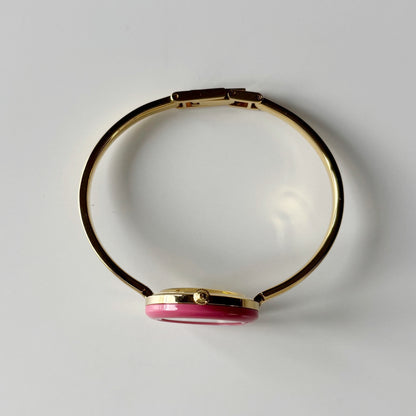 Gucci 1990s Interchangeable Bezel Gold Plated Bangle Watch with 12 bezels, case