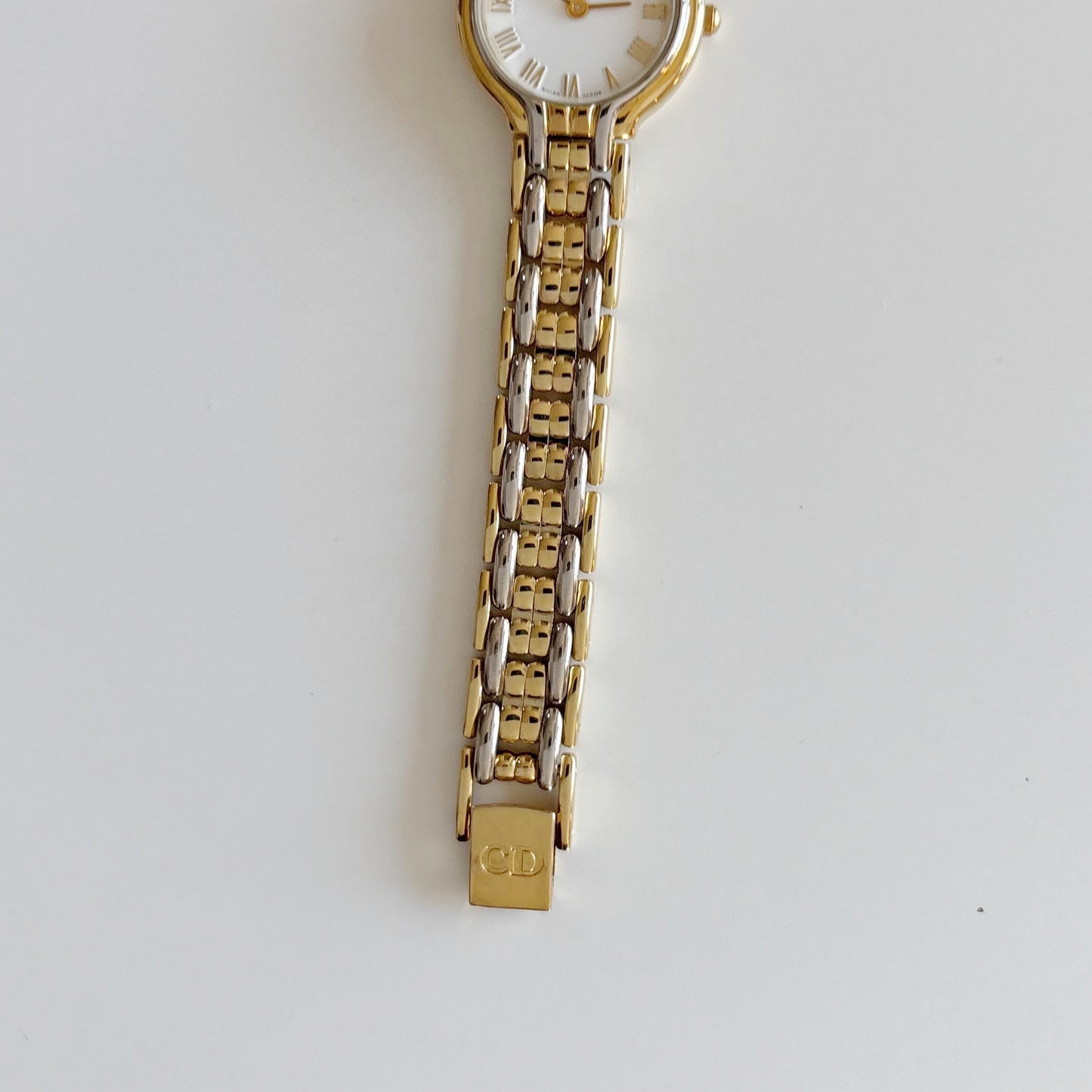 Dior 1990s Round Dial Two Tone Watch