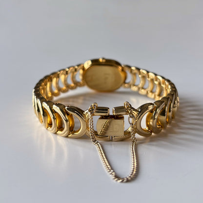 Dior 1990s Oval Dial Gold Plated Watch