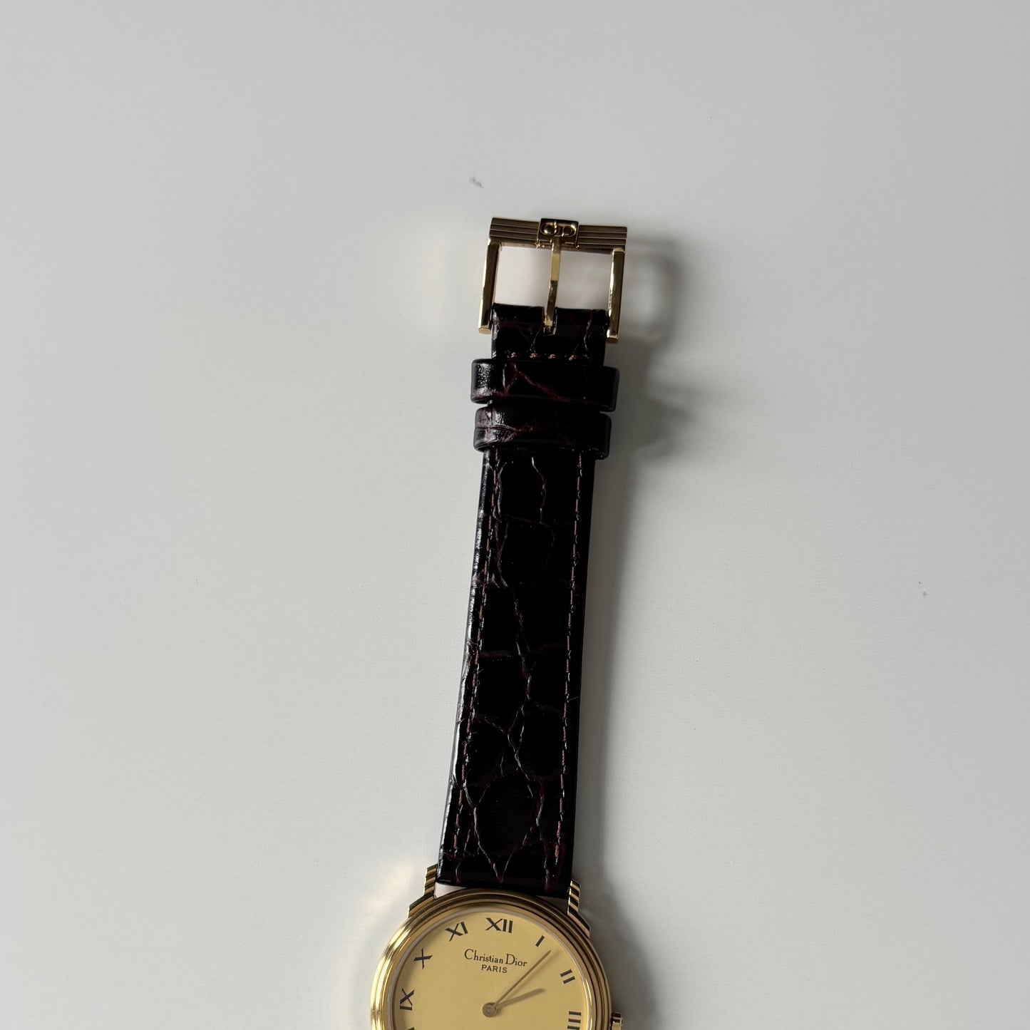 Dior 1990s Round Dial Date Gold Plated Watch (Large)