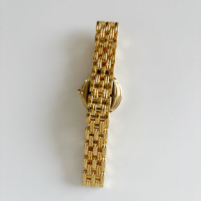 Dior 1990s Round Gold Dial Gold Plated Watch