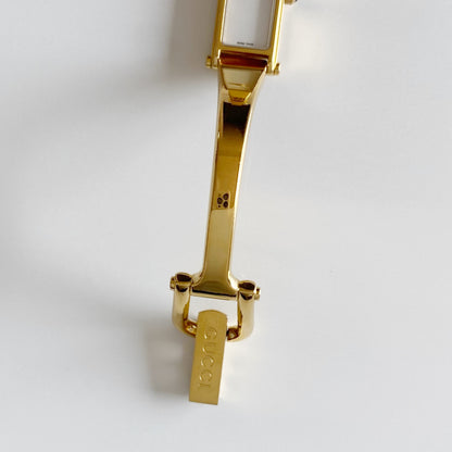 Gucci 1990s Seashell Dial Gold Plated Bangle Watch