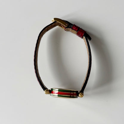 Gucci 1990s Round Dial Red Gold Plated Watch