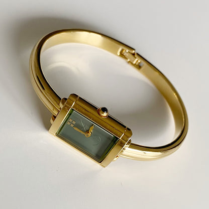 Yves Saint Laurent 1990s Gold Plated Bangle Watch