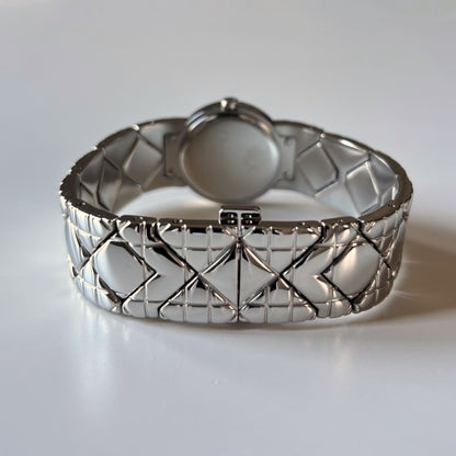 Dior 1990s Seashell Round Dial Stainless Steel Watch