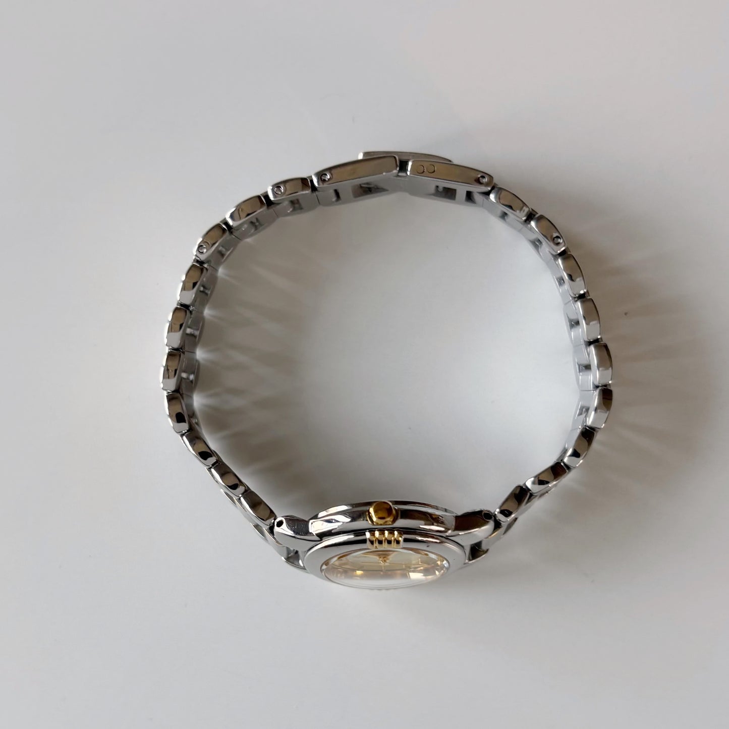 Yves Saint Laurent 1990s Round Dial Two Tone Watch