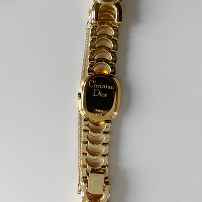 Dior 1990s Oval Dial Gold Plated Watch