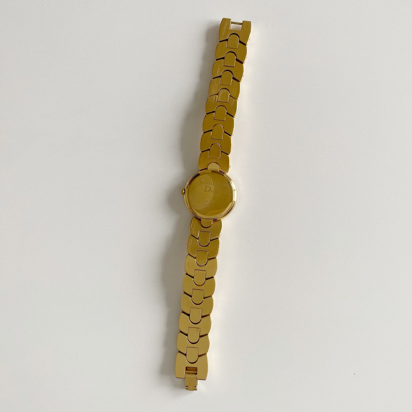 Dior 1990s Black Dial Gold Plated Watch