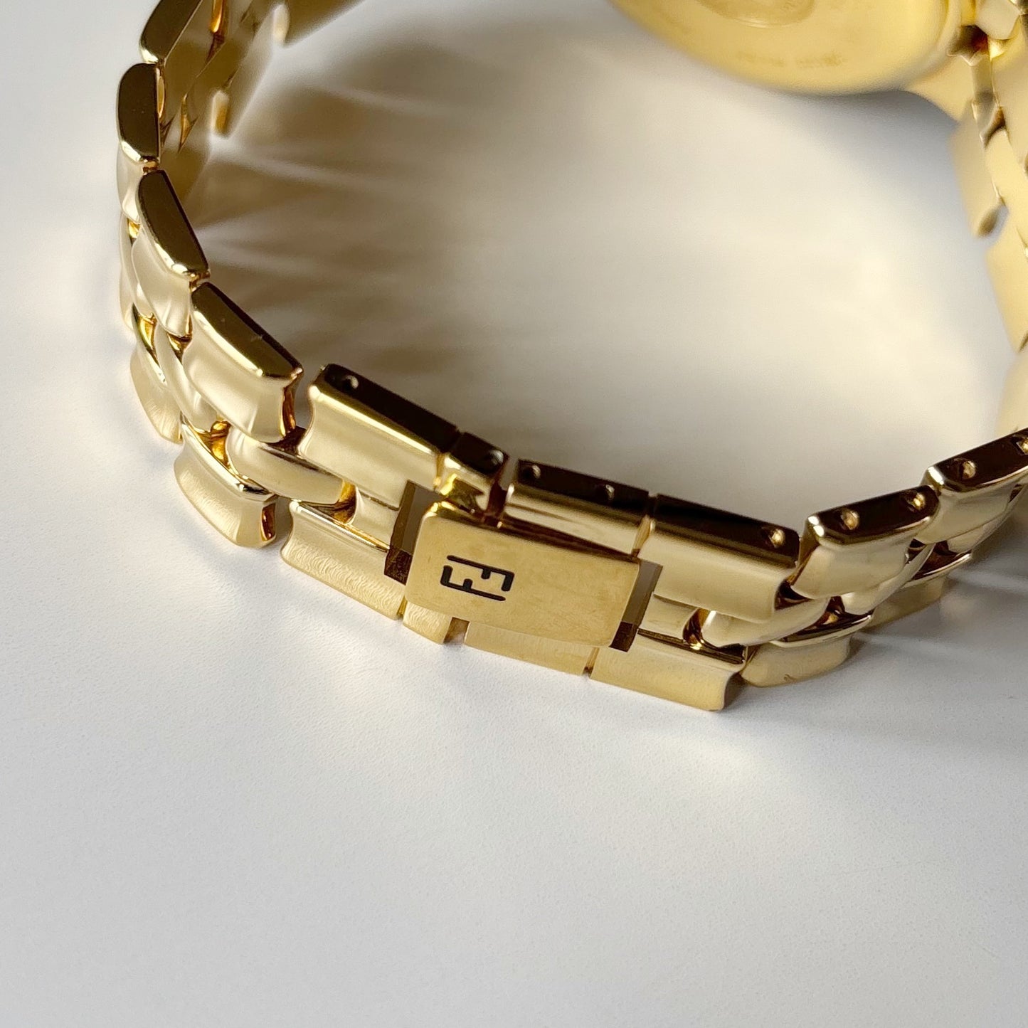 Fendi 1990s Date Round Dial Gold Plated Watch (Large)