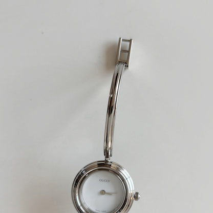 Gucci 1990s Interchangeable Bezel Stainless steel Bangle Watch with 12 bezels, case (Small)