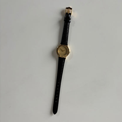 Gucci 1990s Round Dial Gold Plated Watch