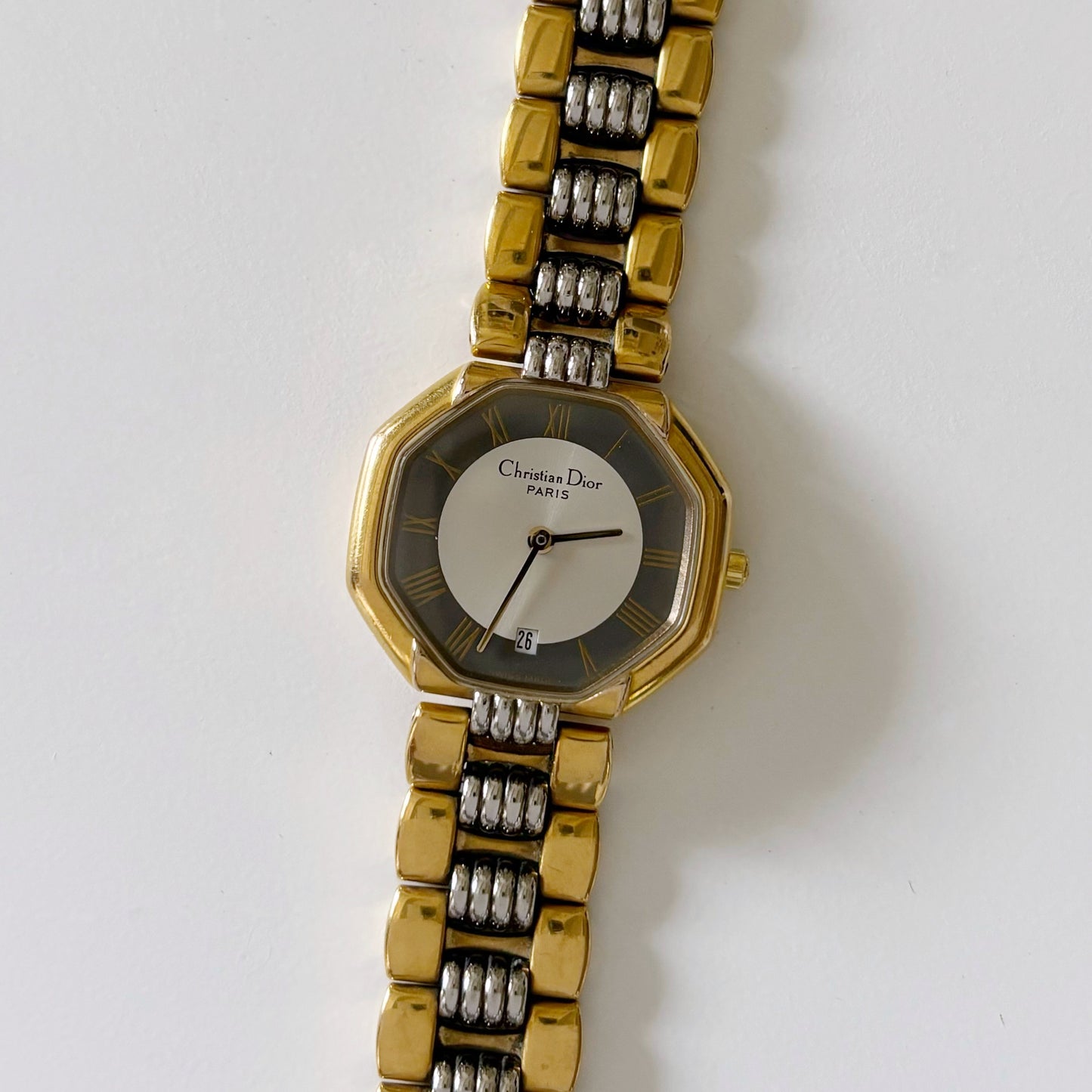 Dior 1990s Octagon Two Tone Watch