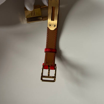 Hermes 1990s Kelly Gold Plated Watch
