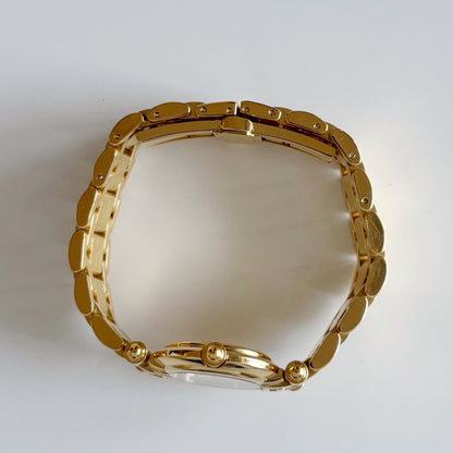 Fendi 1990s Seashell Round Dial Gold Plated Watch