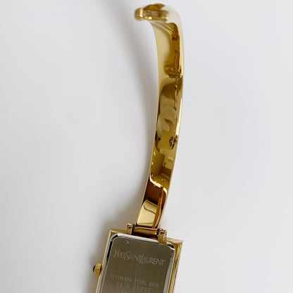 Yves Saint Laurent 1990s Gold Plated Bangle Watch