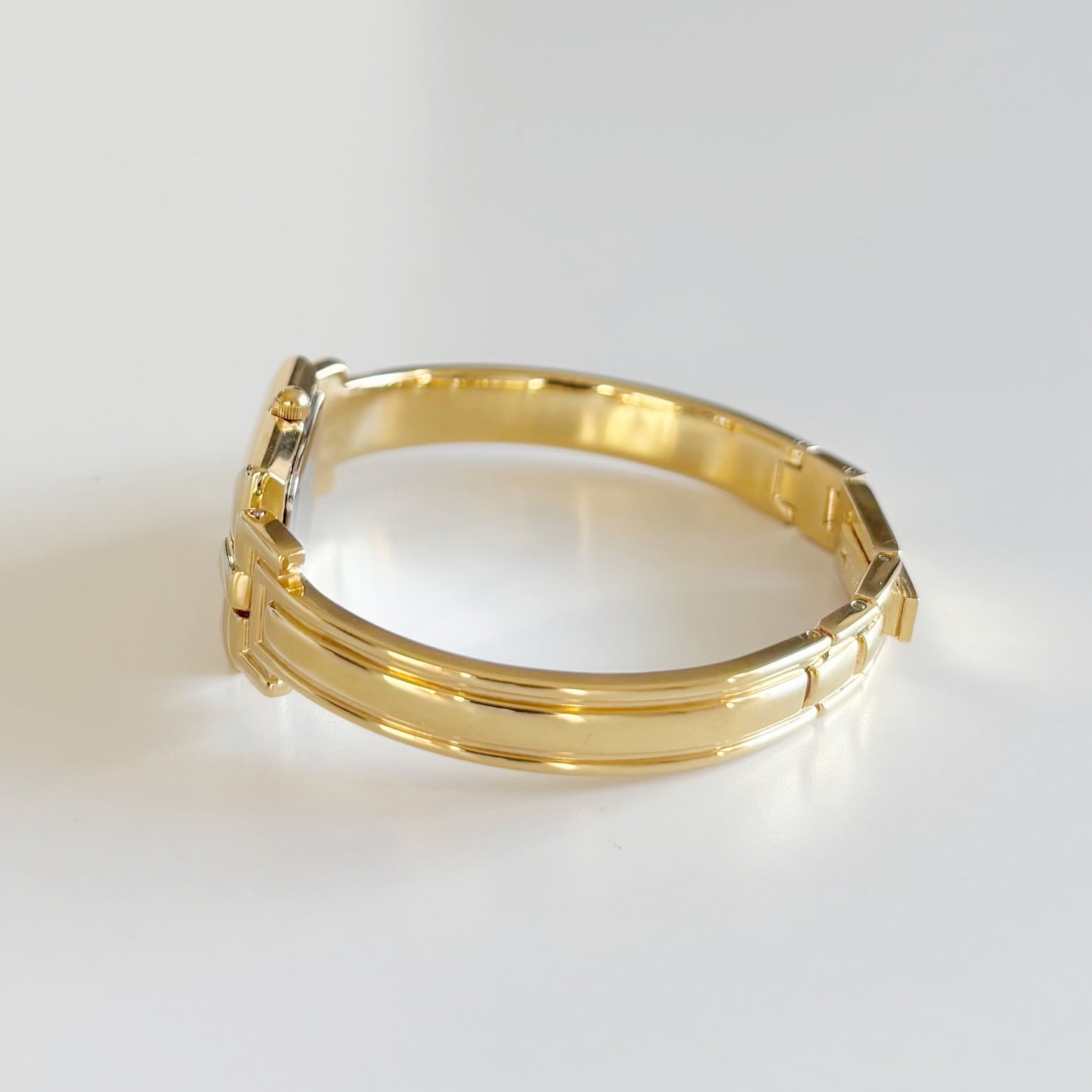 Givenchy 1990s Rectangular Dial Gold Plated Bangle Watch