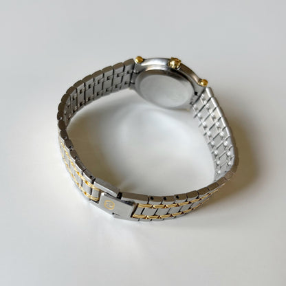 Gucci 1990s Date Round Dial Two Tone Watch