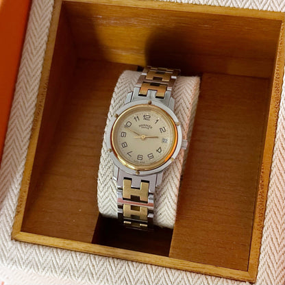 Hermes 1990s Clipper Two Tone Watch