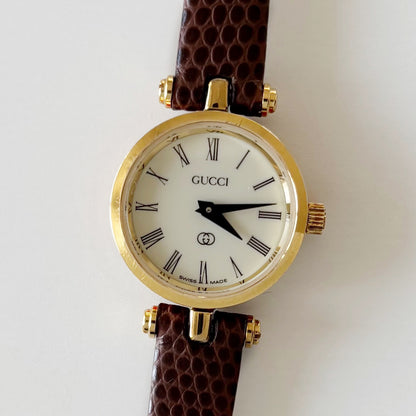 Gucci 1980s Sherry Round Dial Gold Plated Watch