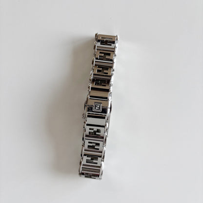 Fendi 1990s Seashell Dial Tank Stainless steel Watch