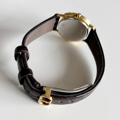 Dior 1990s Seashell Round Dial Gold Plated Watch