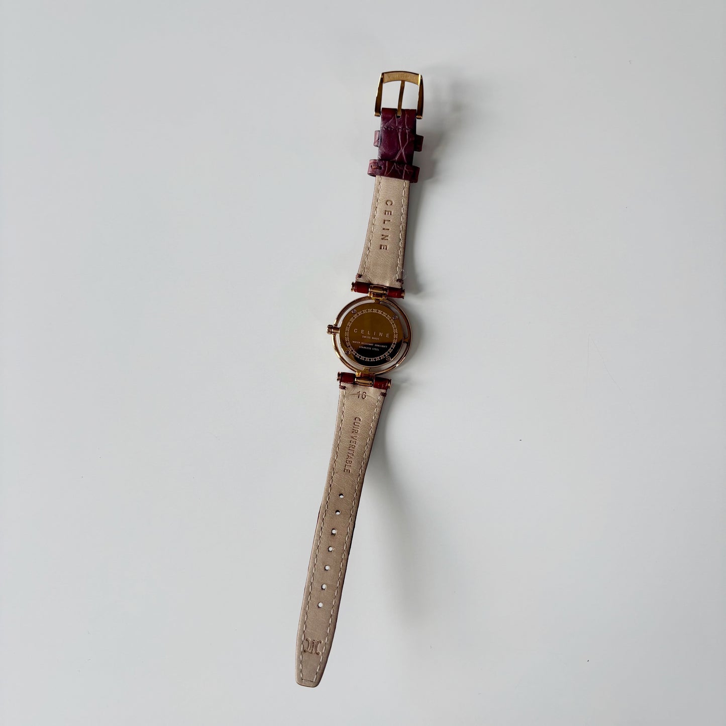 Celine Early 2000s  Round Dial Gold Plated Watch