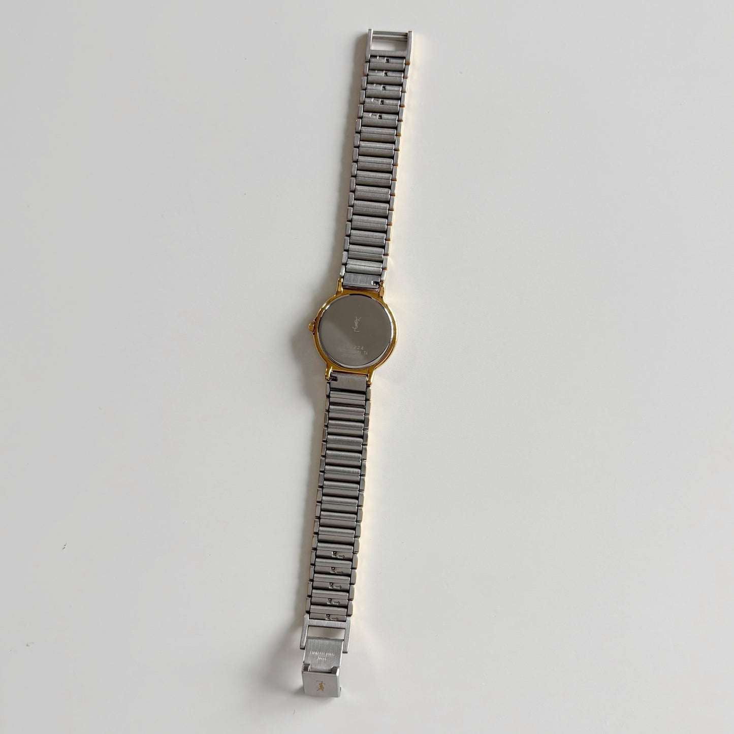 Yves Saint Laurent 1990s Round Dial Two Tone Watch