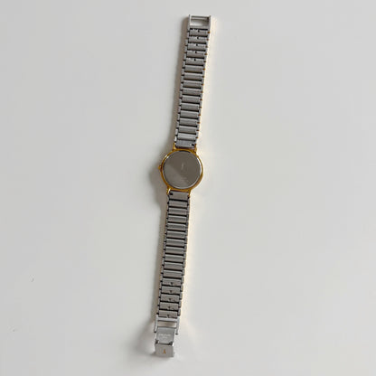 Yves Saint Laurent 1990s Round Dial Two Tone Watch