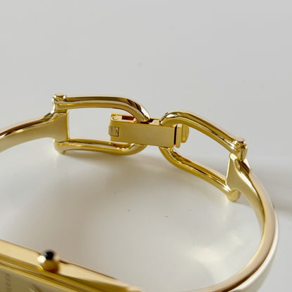 Gucci 1990s  Gold Dial Gold Plated Bangle Watch