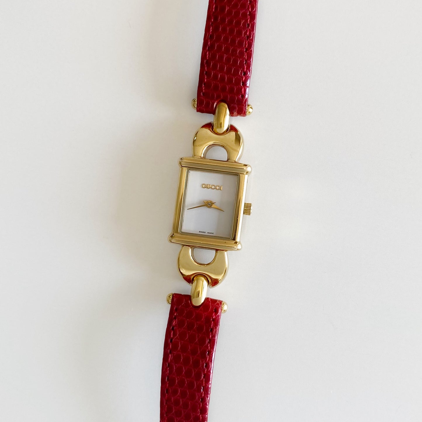Gucci 1990s Interchangeable Belt Gold Plated Watch with 3 belts, case