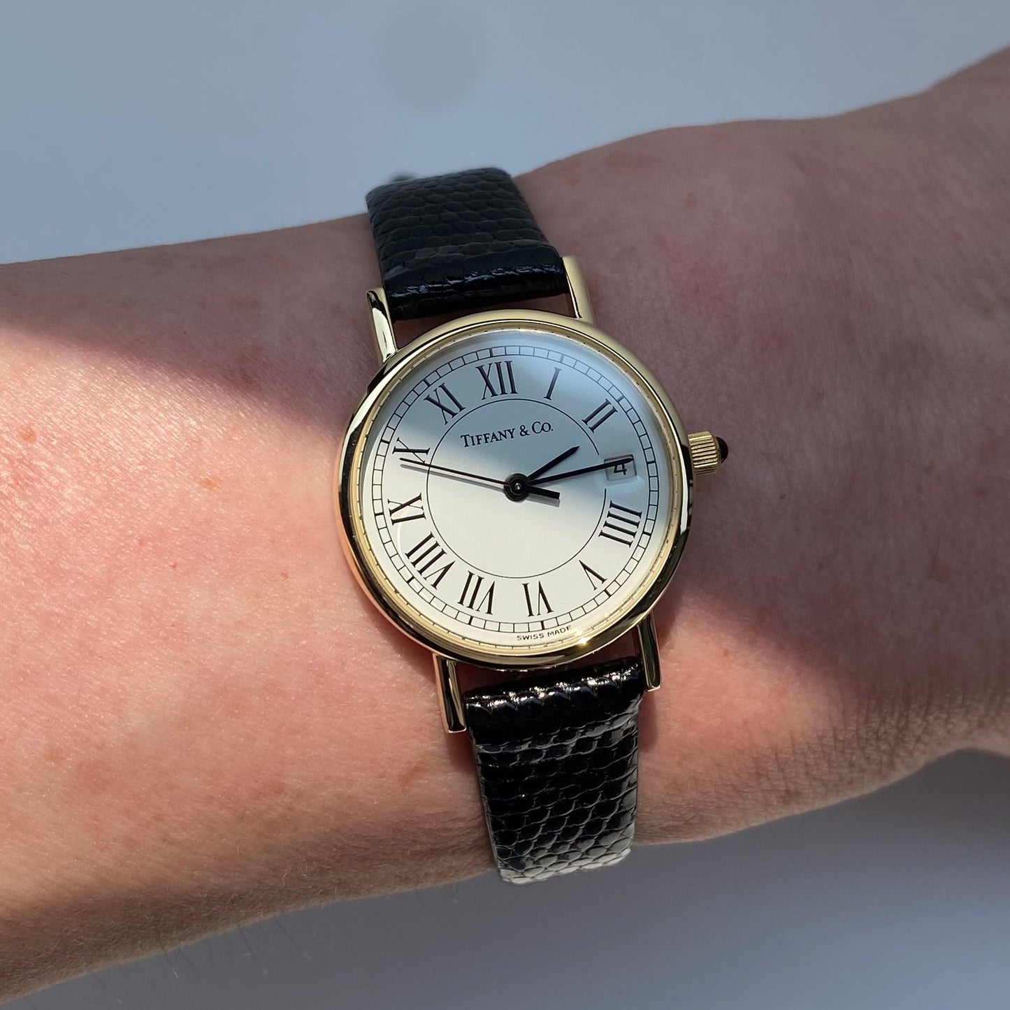 Tiffany 1990s 14K Solid Gold Round Watch