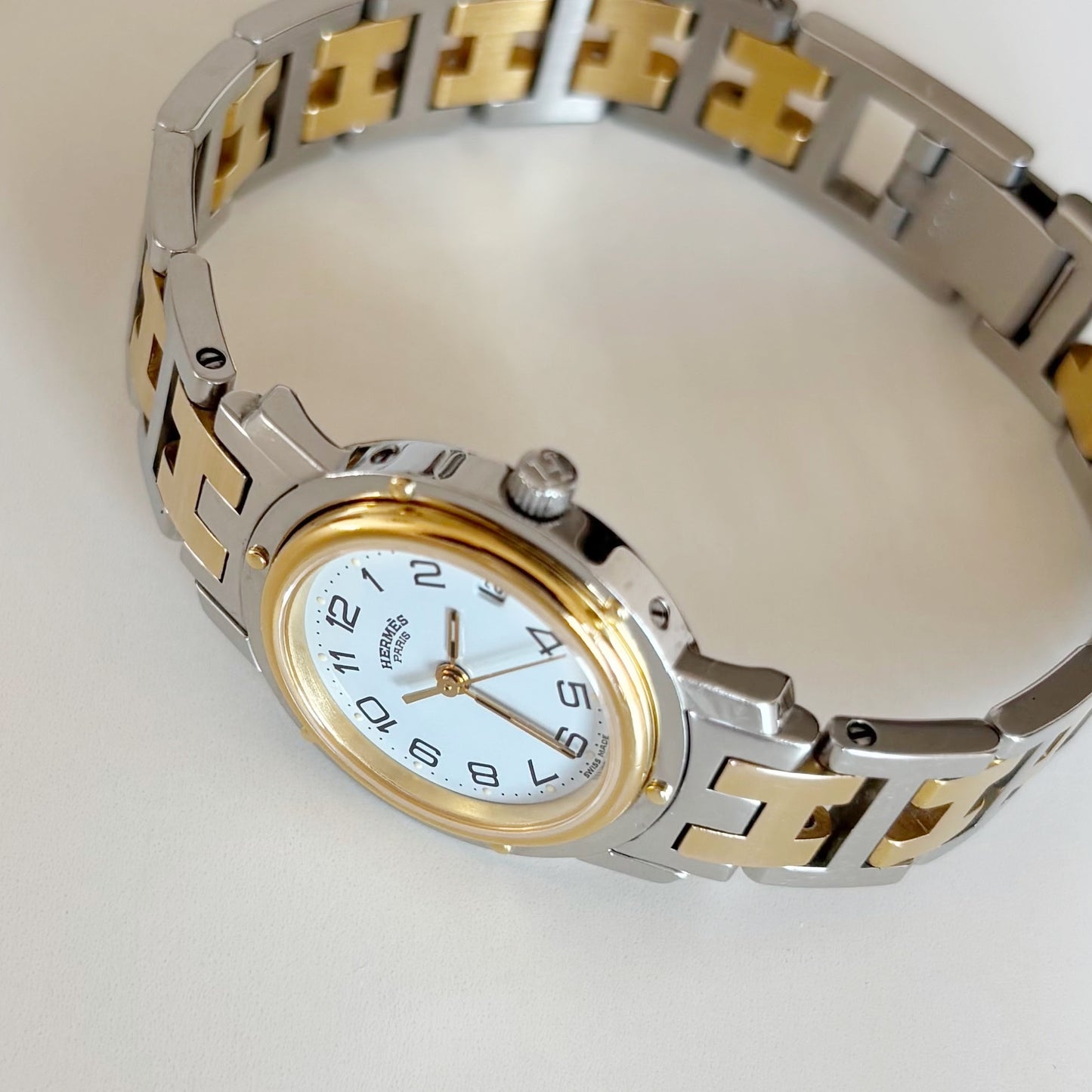 Hermes 1990s Clipper Two Tone Watch