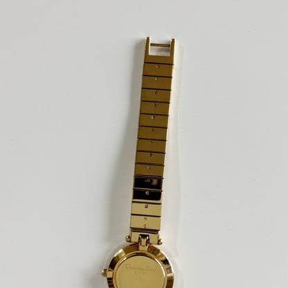 Dior 1990s Round Dial Gold Plated Watch