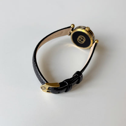 Gucci 1990s Sherry Round Dial Blue Watch