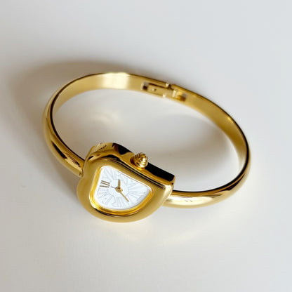 Yves Saint Laurent 1990s Heart Shaped Dial Gold Plated Watch