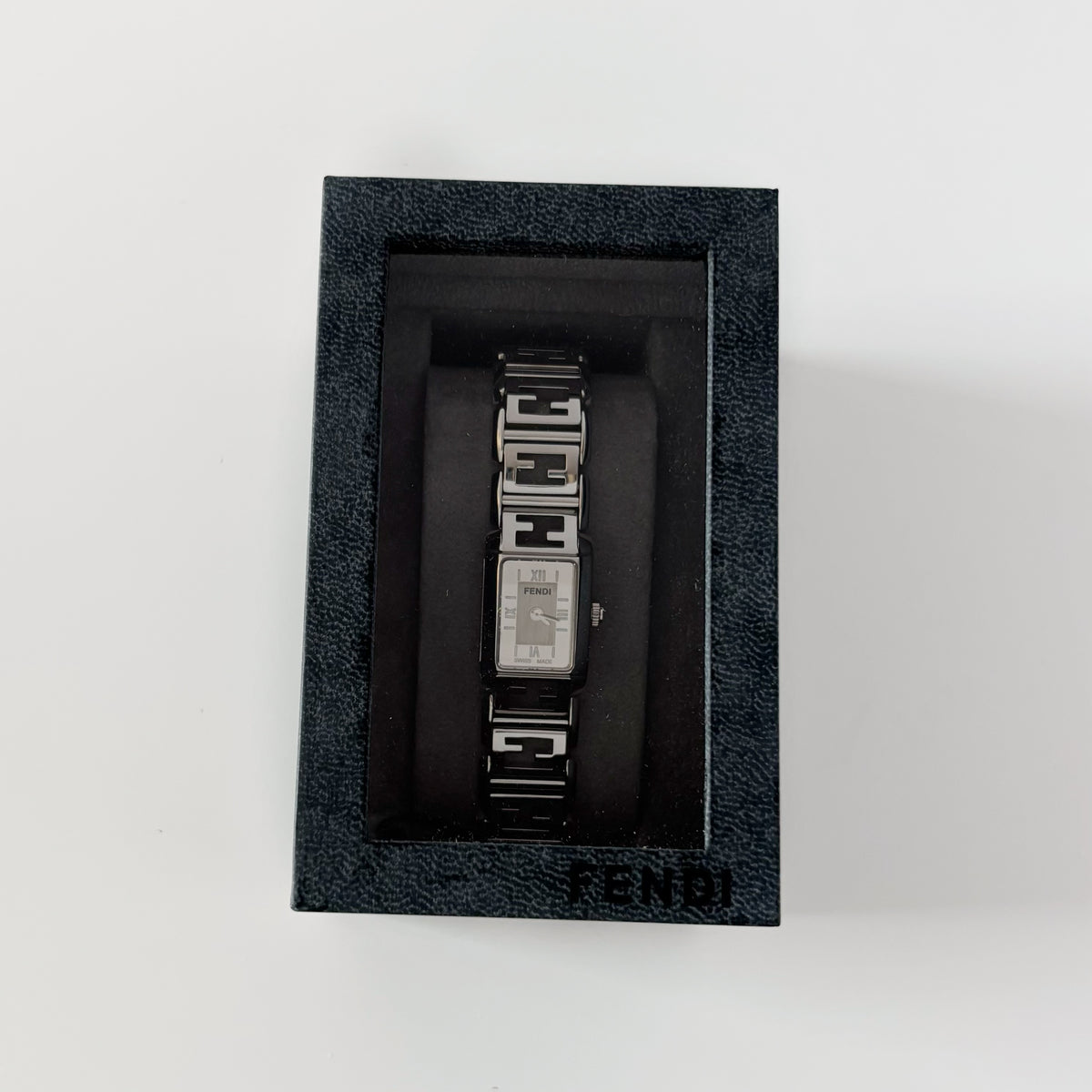 Fendi 1990s Tank Stainless Steel Watch